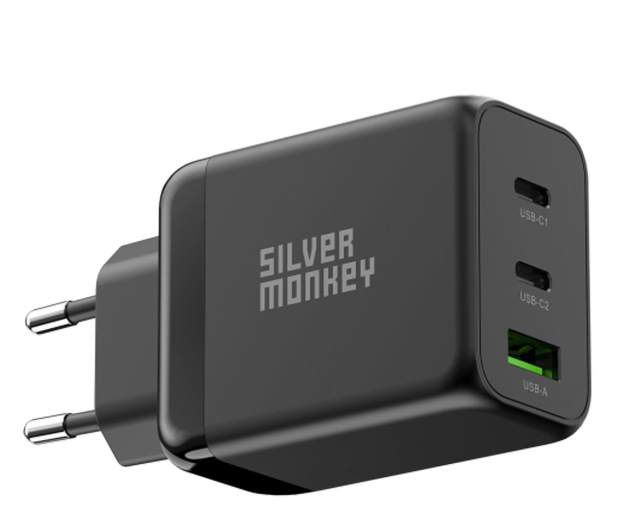 SILVER MONKEY GaN 65W USB-C PD USB 3.0 QC B - 1097680 - zdjęcie